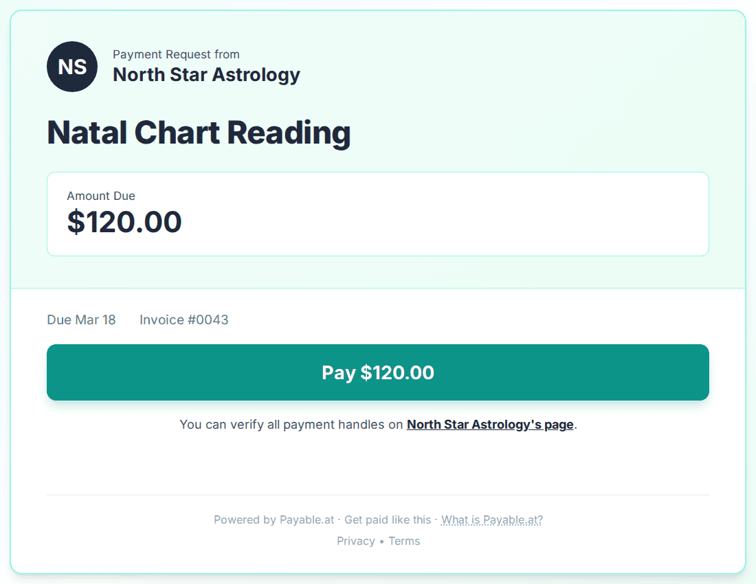 Payment reminder software for astrologers
