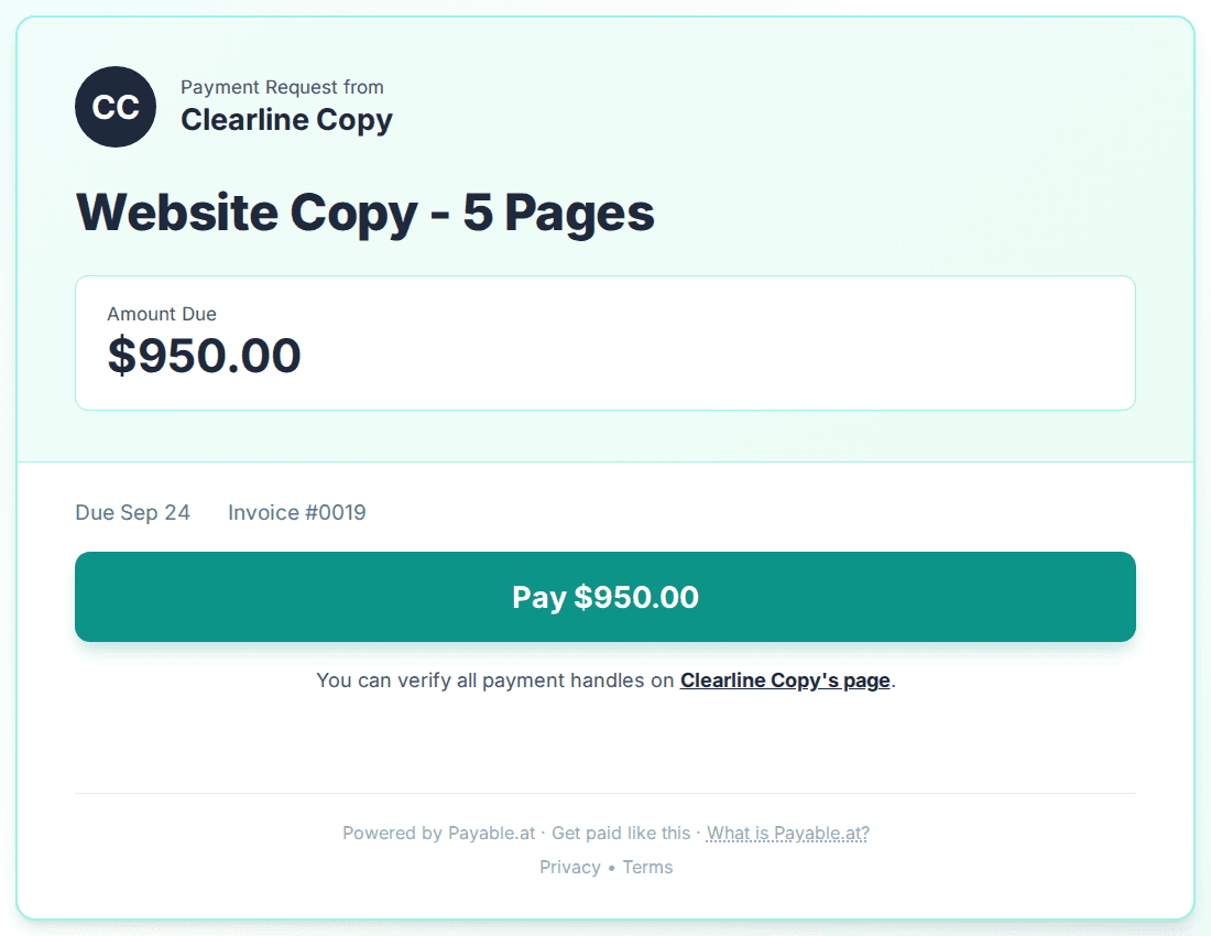 Payment reminder software for copywriters