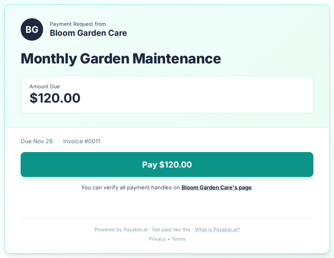 Payment reminder software for gardeners