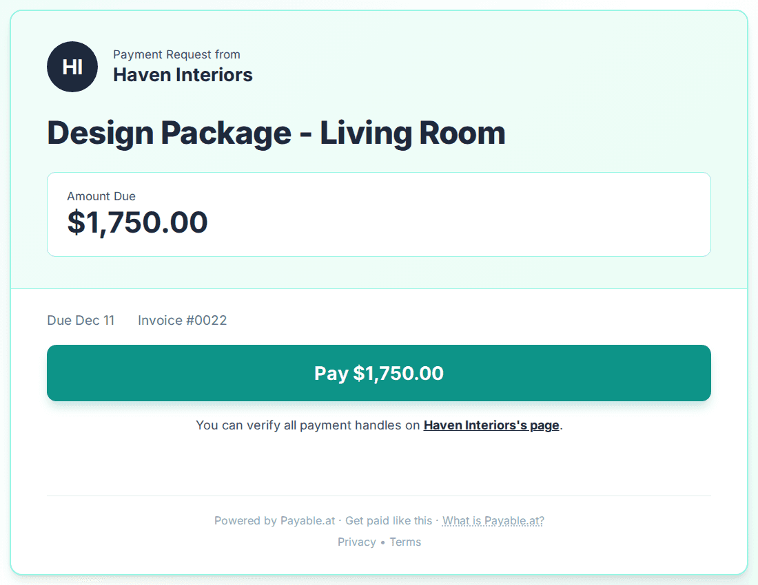 Payment reminder software for interior designers