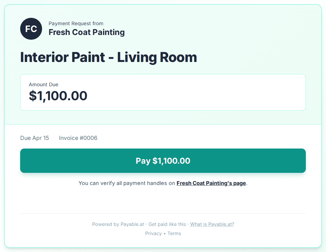 Payment reminder software for painters