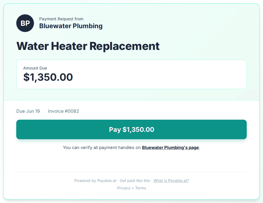 Payment reminder software for plumbers