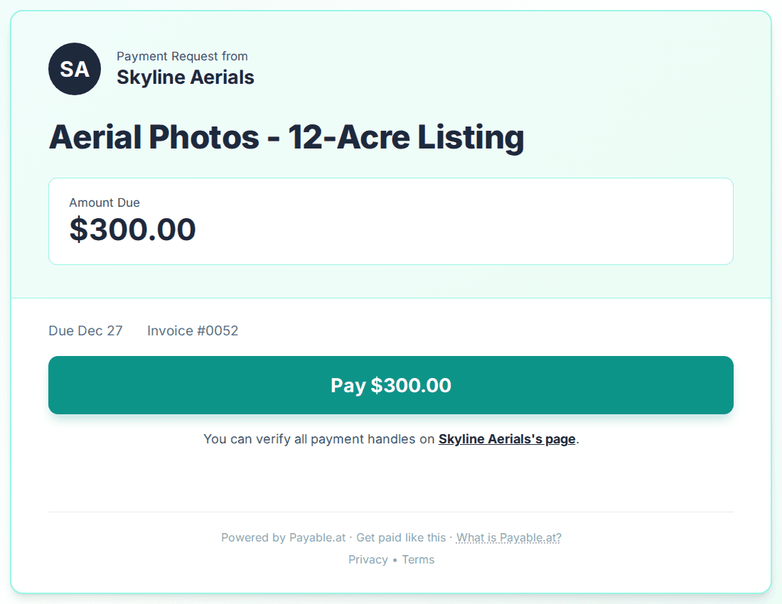 Payment reminder software for real estate drone photographers