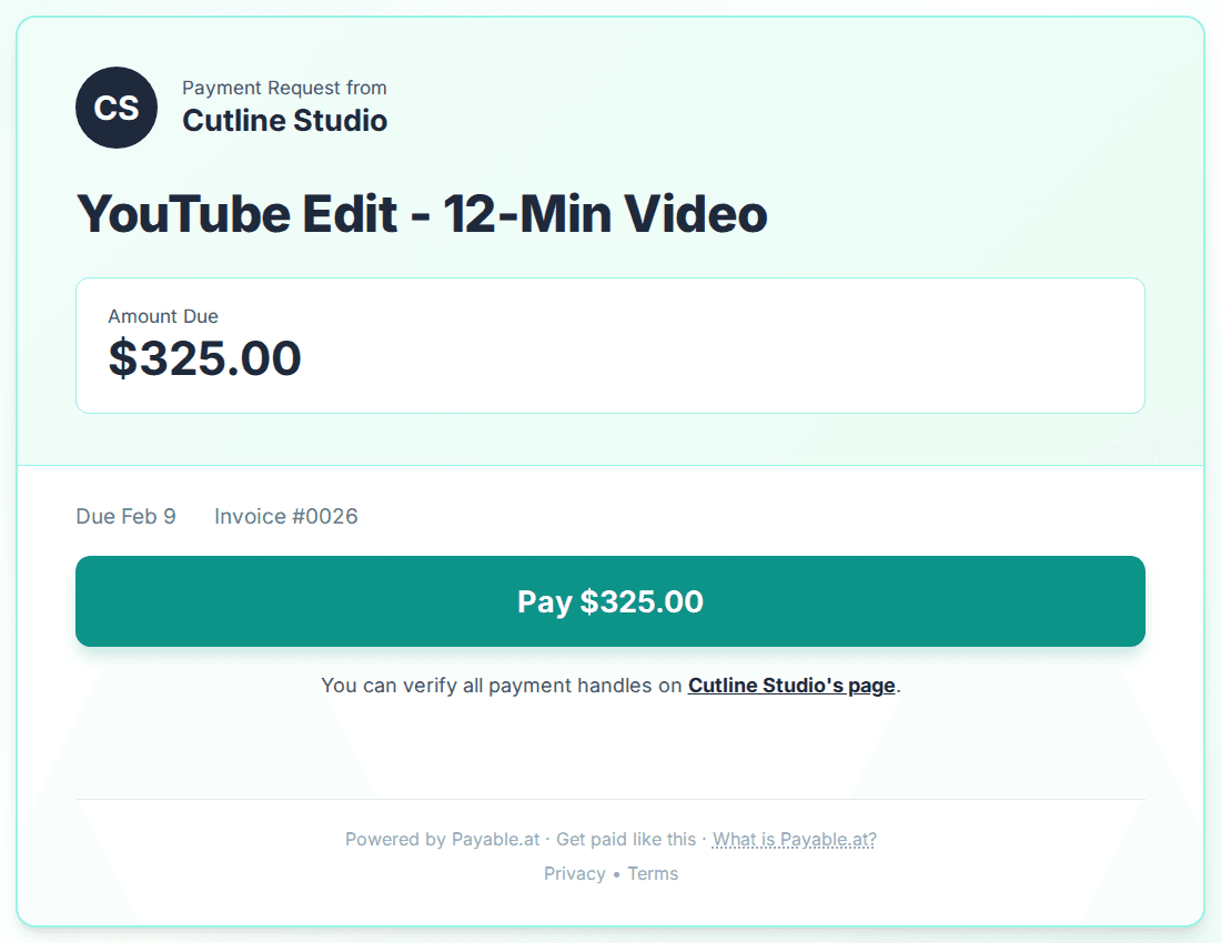 Payment reminder software for video editors