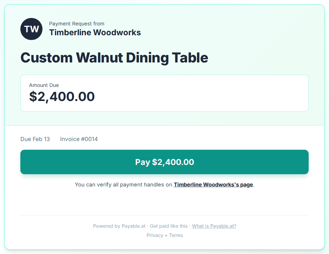 Payment reminder software for woodworkers